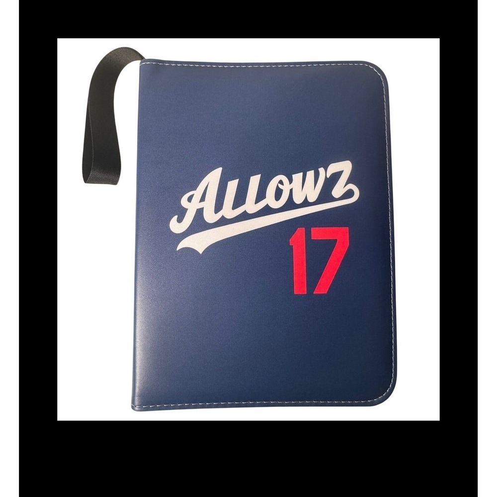 Allowz 17‎ Sports Trading Card Binder Zippered Album Navy Blue Collector Case